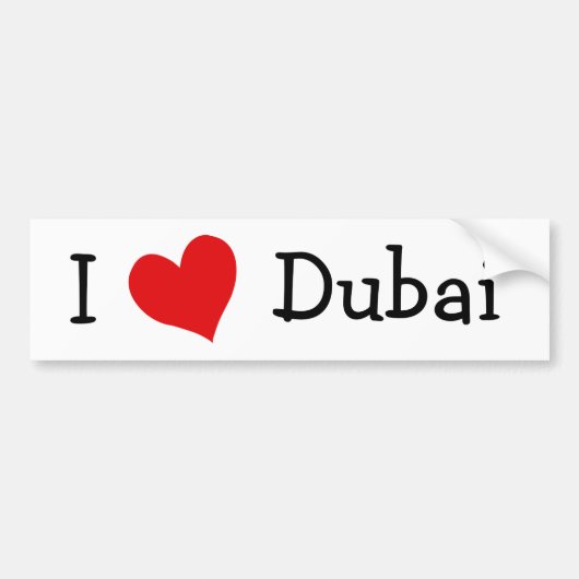 Autocollant De Voiture J'aime Dubaï (Devant)