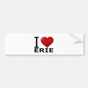 AUTOCOLLANT DE VOITURE J'AIME ERIE, PA - PENNSYLVANIE