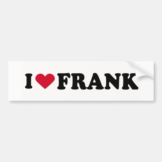 AUTOCOLLANT DE VOITURE J'AIME FRANK (Devant)