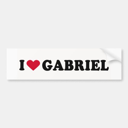 AUTOCOLLANT DE VOITURE J'AIME GABRIEL (Devant)
