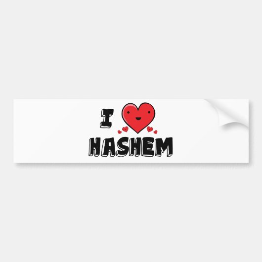 Autocollant De Voiture J'aime Hashem (Devant)