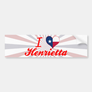Autocollant De Voiture J'aime Henrietta, le Texas