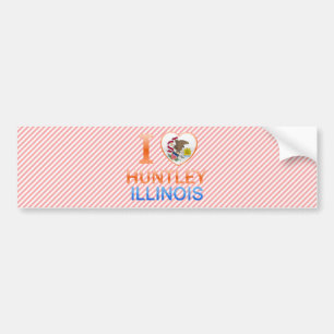 Autocollant De Voiture J'aime Huntley, IL