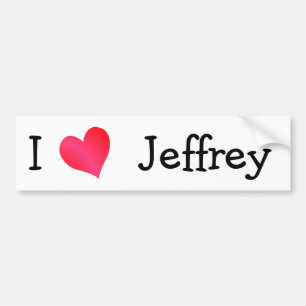 Autocollant De Voiture J'aime Jeffrey