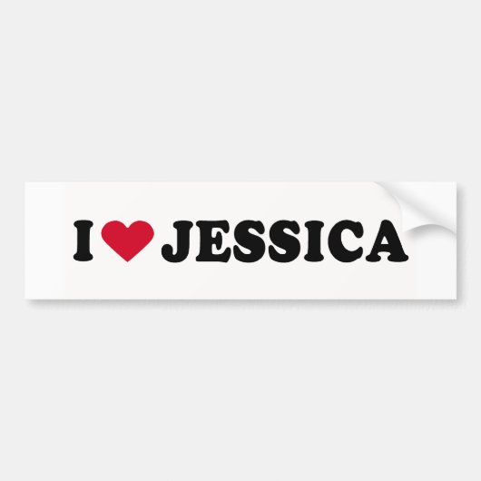 AUTOCOLLANT DE VOITURE J'AIME JESSICA (Devant)