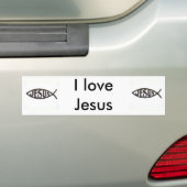 Autocollant De Voiture J'aime Jésus Bumpersticker (En voiture)