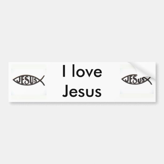 Autocollant De Voiture J'aime Jésus Bumpersticker (Devant)