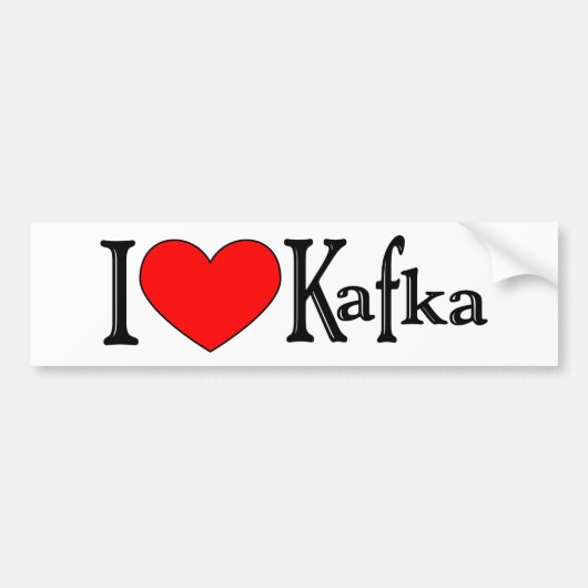 Autocollant De Voiture J'aime Kafka (Devant)
