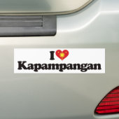 Autocollant De Voiture J'aime Kapampangan (En voiture)