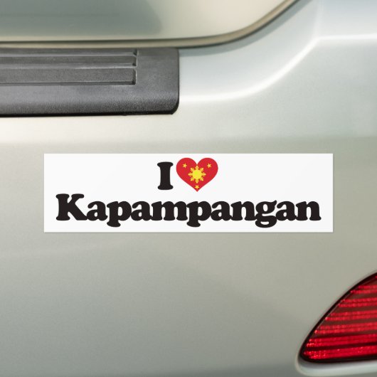 Autocollant De Voiture J'aime Kapampangan (En voiture)