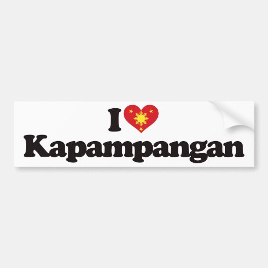 Autocollant De Voiture J'aime Kapampangan (Devant)