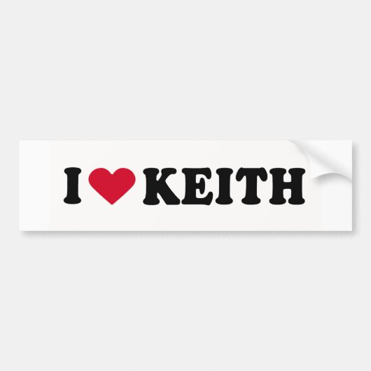 AUTOCOLLANT DE VOITURE J'AIME KEITH (Devant)