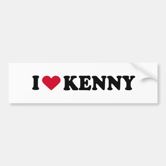 AUTOCOLLANT DE VOITURE J'AIME KENNY (Devant)