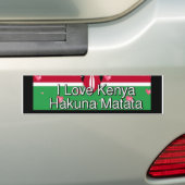 Autocollant De Voiture J'aime Kenya Hakuna Matata cool Drapeau couleurs (En voiture)
