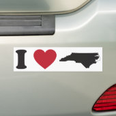Autocollant De Voiture J'aime la Caroline du Nord (En voiture)