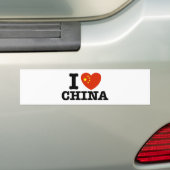 Autocollant De Voiture J'aime la Chine (En voiture)