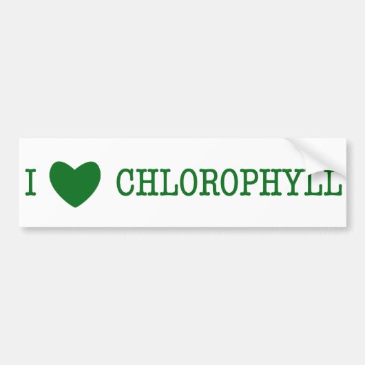 Autocollant De Voiture J'aime la chlorophylle (Devant)