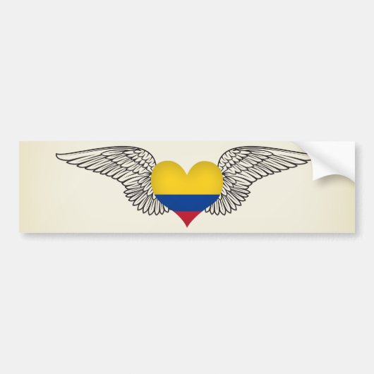 Autocollant De Voiture J'aime la Colombie - ailes (Devant)