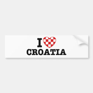 Autocollant De Voiture J'aime la Croatie