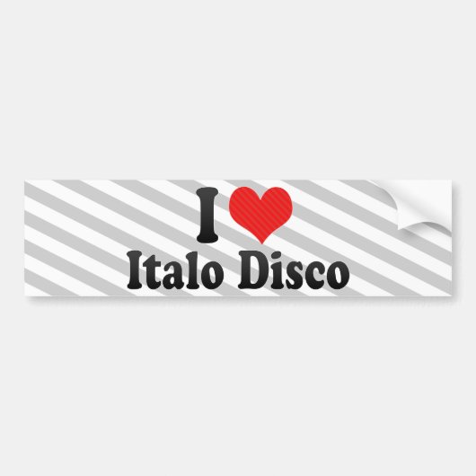 Autocollant De Voiture J'aime la disco d'Italo (Devant)