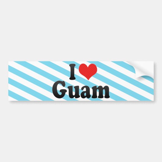 Autocollant De Voiture J'aime la Guam (Devant)
