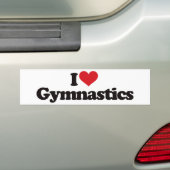 Autocollant De Voiture J'aime la gymnastique (En voiture)