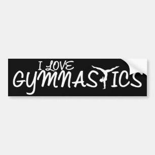 Autocollant De Voiture J'aime la gymnastique