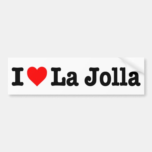 Autocollant De Voiture "J'aime La Jolla " (Devant)