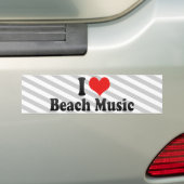 Autocollant De Voiture J'aime la musique de plage (En voiture)