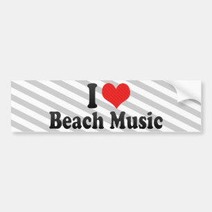 Autocollant De Voiture J'aime la musique de plage