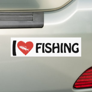 Autocollant De Voiture J'aime la pêche