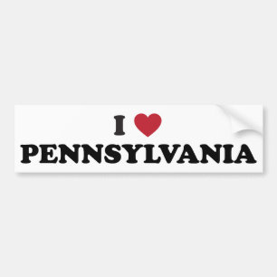 Autocollant De Voiture J'aime la Pennsylvanie