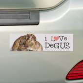 Autocollant De Voiture J'aime la pile de Degus - de Degu (En voiture)