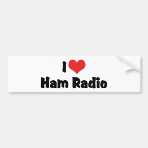 Autocollant De Voiture J'aime la radio amateur Heart Ham - Amateur Radio