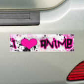 Autocollant De Voiture J'aime l'adhésif pour pare-chocs d'Anime (En voiture)