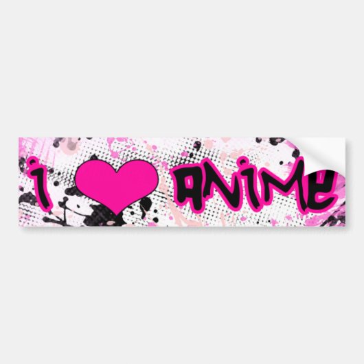 Autocollant De Voiture J'aime l'adhésif pour pare-chocs d'Anime (Devant)