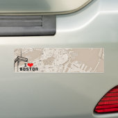 Autocollant De Voiture J'aime l'adhésif pour pare-chocs de Boston (En voiture)