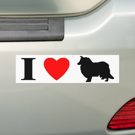 Autocollant De Voiture J'aime l'adhésif pour pare-chocs de colleys (En voiture)