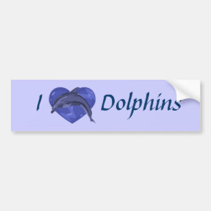 Autocollant De Voiture J'aime l'adhésif pour pare-chocs de dauphins