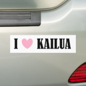 AUTOCOLLANT DE VOITURE J'AIME L'ADHÉSIF POUR PARE-CHOCS DE KAILUA (En voiture)