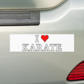 Autocollant De Voiture J'aime l'adhésif pour pare-chocs de karaté (En voiture)