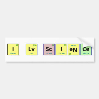 Autocollant De Voiture J'aime l'adhésif pour pare-chocs de la Science