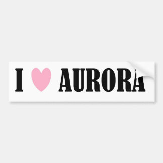 AUTOCOLLANT DE VOITURE J'AIME L'ADHÉSIF POUR PARE-CHOCS DE L'AURORE