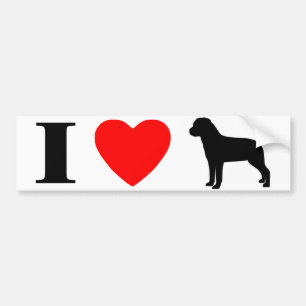 Autocollant De Voiture J'aime l'adhésif pour pare-chocs de rottweilers