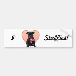 Autocollant De Voiture J'aime l'adhésif pour pare-chocs de Staffies