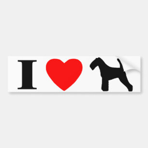 Autocollant De Voiture J'aime l'adhésif pour pare-chocs de terriers de