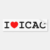 Autocollant De Voiture J'aime l'adhésif pour pare-chocs d'ICAC (Devant)
