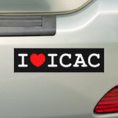 Autocollant De Voiture J'aime l'adhésif pour pare-chocs d'ICAC (foncé) (En voiture)