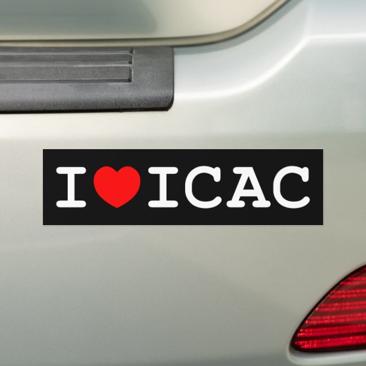 Autocollant De Voiture J'aime l'adhésif pour pare-chocs d'ICAC (foncé) (En voiture)