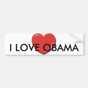 AUTOCOLLANT DE VOITURE J'AIME L'ADHÉSIF POUR PARE-CHOCS D'OBAMA